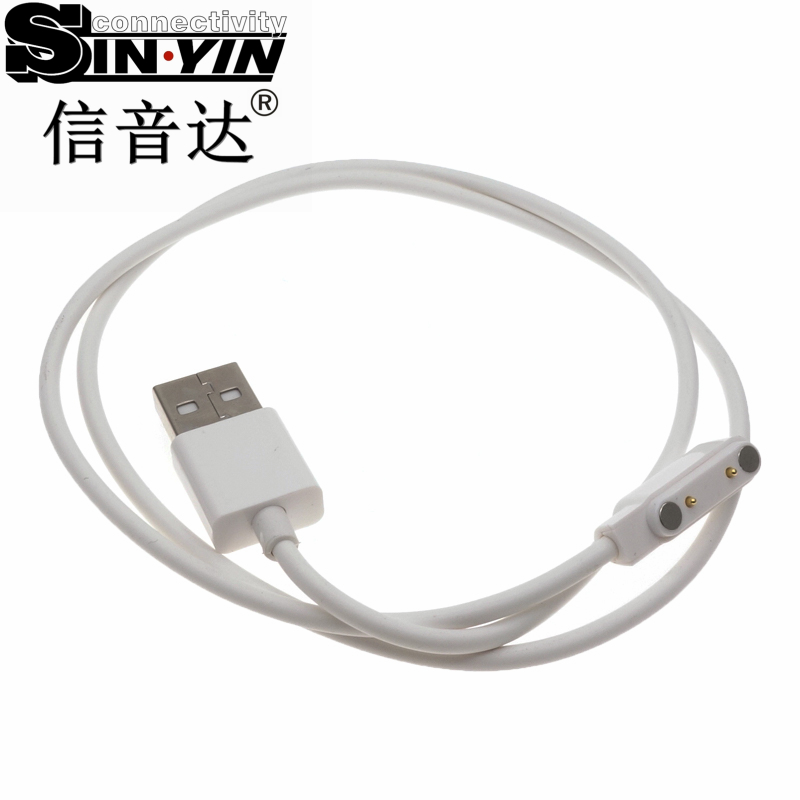 磁吸2p转USB线 白色